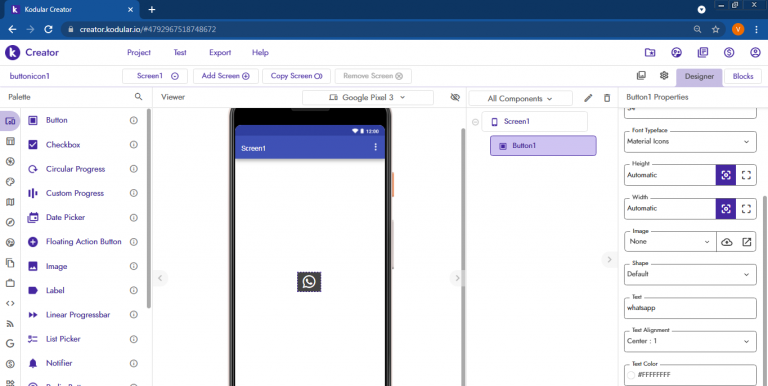membuat button dengan material design kodular #9