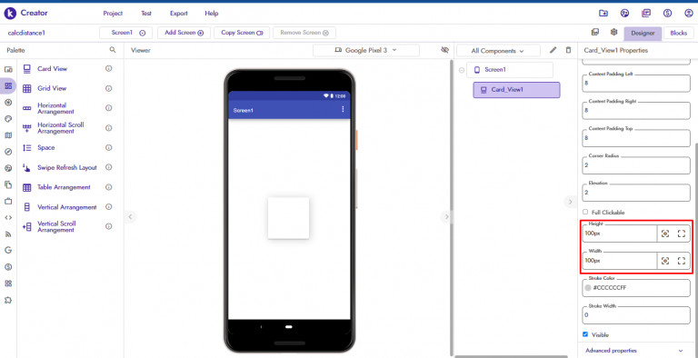 circle button dari card view di Kodular #1