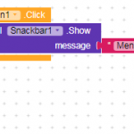 buat snackbar kodular #block1