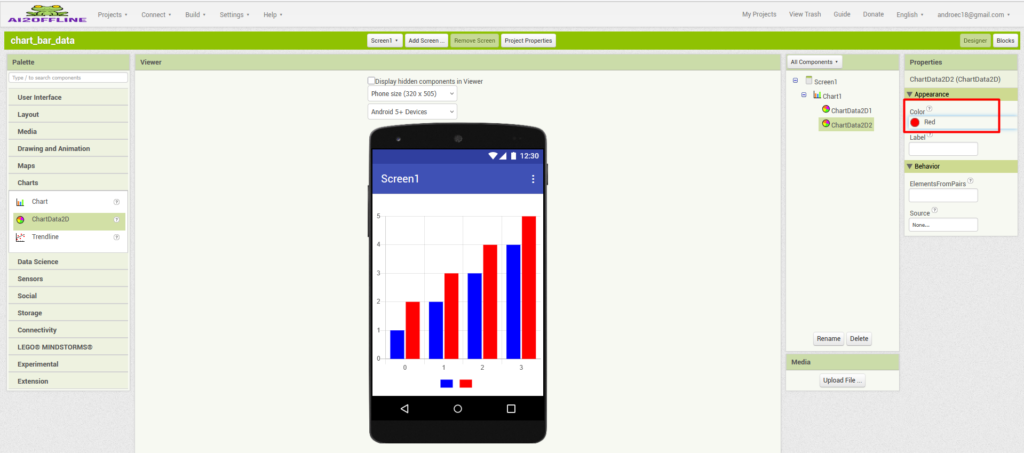 menampilkan data chart bar app inventor #5