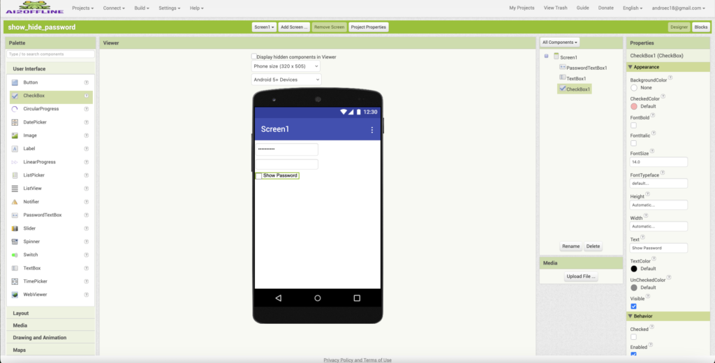 Membuat Show Password di App Inventor 2 #4